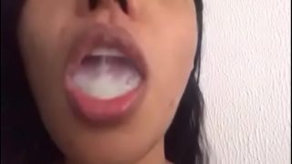 Watch As This White Bad Girl Swallowed His Cum Happily