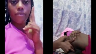 Horny Naija Girl On Buzzcast Live Show Fingering Her Wet Tight Pussy On The Live Show