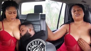 Sucking A Road Side Olosho Girl’s Boobs At The Back Sit Of His Car