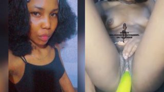 This Horny Naija Girl Fucks Her Wet Pussy With A Big Cucumber Worth 1,000 Naira