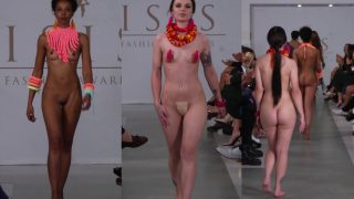 Runway Models Walks Naked Down The Aisle