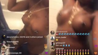 Excited Bad Bitch Goes Live On Instagram, Flaunts Boobs With Pierced Nipples As She Grinds On…