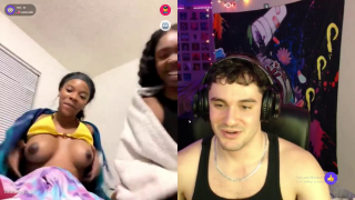 2 Black Girls Flash Their Boobs For A White Guy On A Live Show On Monkey.app