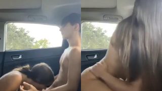 She Sucks And Rides Her Step Bro’s Dick In His Car