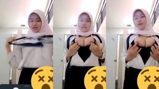 20 Year Old Horny Indonesian Girl Takes Out Her Boobs And Rubs Her Nipple As She Orgasms