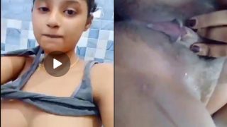 Horny Indian Desi Teen Flaunting Her Standing Boobs And Pussy In The Bathroom