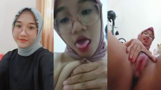 Very Beautiful, Nerdy, Horny Indonesian Girl In Glasses Flaunts Her Boobs And Rubs Her Wet Pussy