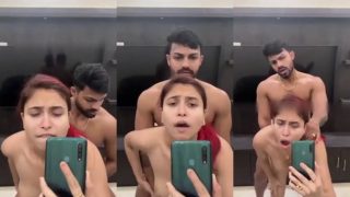 Indian Model Making A Mirror Selfie Video While Been Fucked Hot Hard Doggy Which She Enjoys