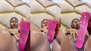 Horny Home Alone Nigerian Edo Girl Fucks Her Wet Pussy With A Dildo As She Creams Heavily