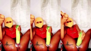 Nigerian Girl Fucking Her Very Wet Dripping Pussy Very Fast With Her Very Big Cucumber