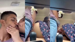 Indian Desi Girl’s Boyfriend Packed By The Side Of The Road And Fuck Her Doggy In The Car