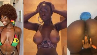 Hot Ghanian Girl Goes Nude Flaunts Her Boobs, Pussy And Also Rubs Her Wet Pussy
