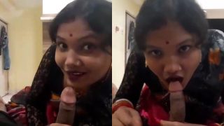 Indian Boudi Lady Sucks On Dick