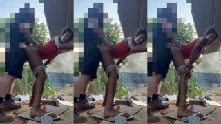 Elderly Lady Fucked Doggy Outdoor
