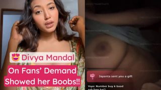 Famous Indian Instagram Model “Divya Mandal” Flashes Her Boobs On Live Stream