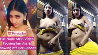 Indian Model “Priyanka aka Perky Bong” Strips, Flaunts Boobs And Fingers Pussy