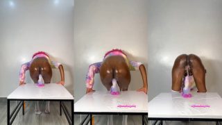 Alicia Kanini Squirts As She Rides Her Dildo With Her Sticky Pussy