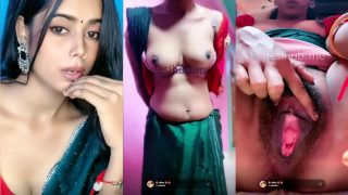 Indian Lady In Local Attire, Strips, Flaunts Boobs And Pussy