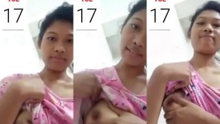 Horny Indian Girl Flaunting And Rubbing Her Boobs