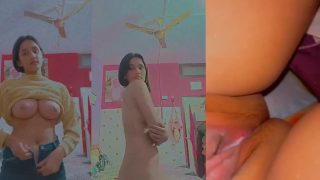 Pretty Indian Girl With Really Nice Boobs Flaunts Them And Her Creamy Pussy