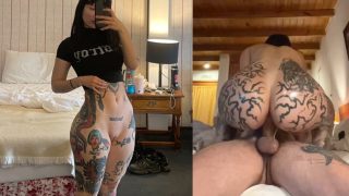 Tattooed Inked Princess Riding On His Dick