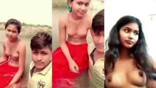 Bangladeshi girl Risha Moni nude with boyfriend outdoor