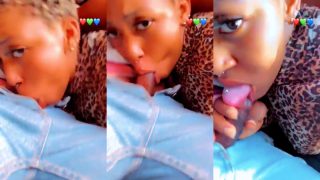 Bad Nigerian Girl With Piercing On Her Tongue Sucks Her Boyfriend’s Dick