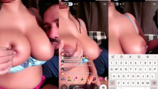 Desi Lady’s Boobs Sucked On Tango Live Stream