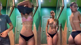 Slim Hot Desi Model Strips, Flaunts Her Boobs