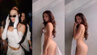 Hot Model And DJ “Charly Jordan” Teasing In Towel, In The Nude