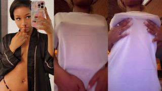 Maliya Michael Playing With Her Boobs In See-Through, Nipples On Display