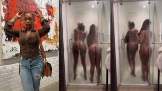 Dee Dee Davis And Her Friend, Naked, Playing In The Bathroom