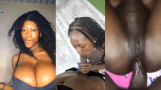 Ivory Coast Model “Poupeemimi” Sucks His Big Black Dick, And He Fucks Her Oiled Up Ass Hole