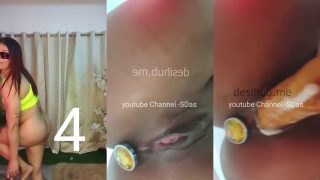 S Das Strips Inserts But Plug In Her Ass Hole, Fucks Her Pussy With A Dildo Till She Creams