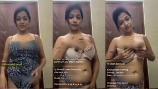 Indian Model “Lavanya Manickam” On Live Stream Flaunting Her Nipples