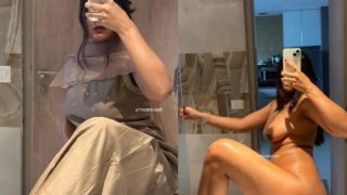 Indian Model “Moanicaah” Shares Bathroom Nude Selfie Photo