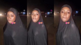 Nigerian Hijabi Girl Flaunting Her Boobs In Semi See Through Hijab Without Bra On Instagram