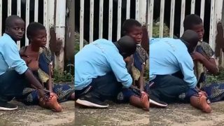 African Man Sucking Mad Woman’s Breast In Public