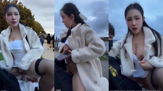 Super Horny Asian Wife Riding Her Husband’s Dick Outdoor