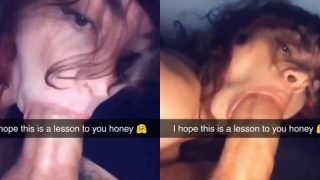 She Sucks Out His Cum From His Dick As He Moans