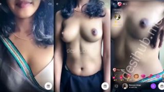 Hot Telugu Indian Model Showing Off Her Boobs On Live Stream